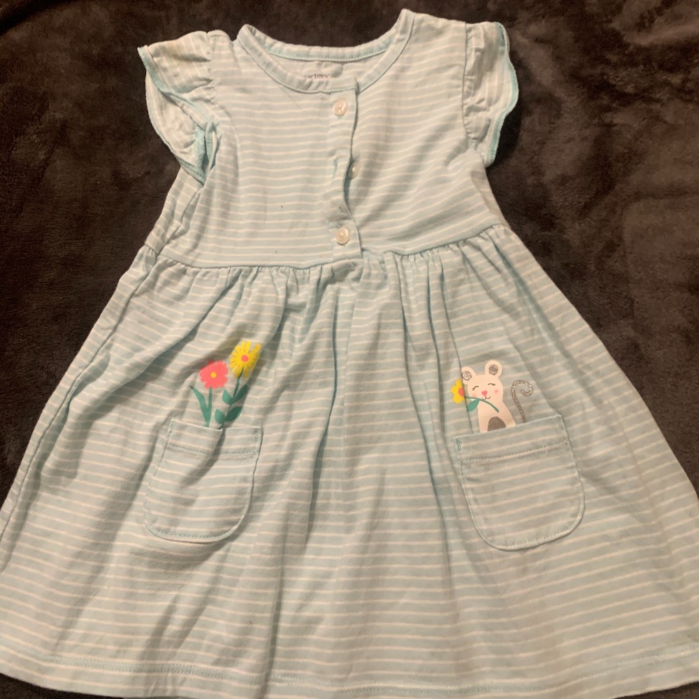 Carters blue and white stripped dress